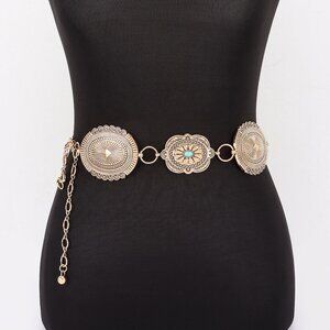 Vintage Style Engraved Chain Belt